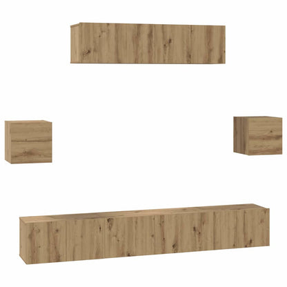 TV-Möbel-Set 7 pcs Eiche handwerklich 80 x 30 x 30 cm
