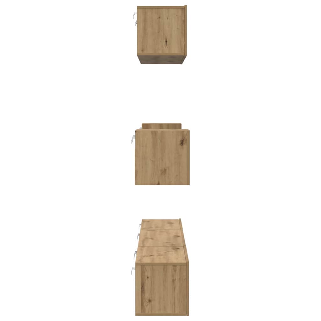 TV-Möbel-Set 7 pcs Eiche handwerklich 80 x 30 x 30 cm