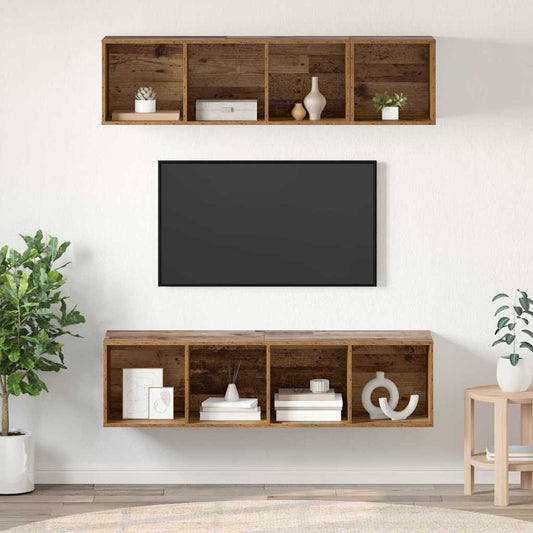 TV-Schrank Set 3 pcs Altholz Holzwerkstoff