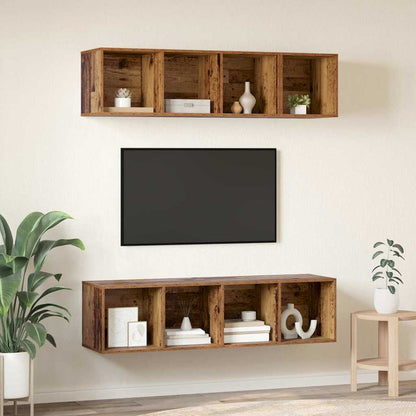 TV-Schrank Set 3 pcs Altholz Holzwerkstoff