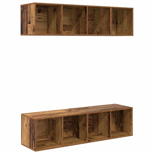 TV-Schrank Set 3 pcs Altholz Holzwerkstoff