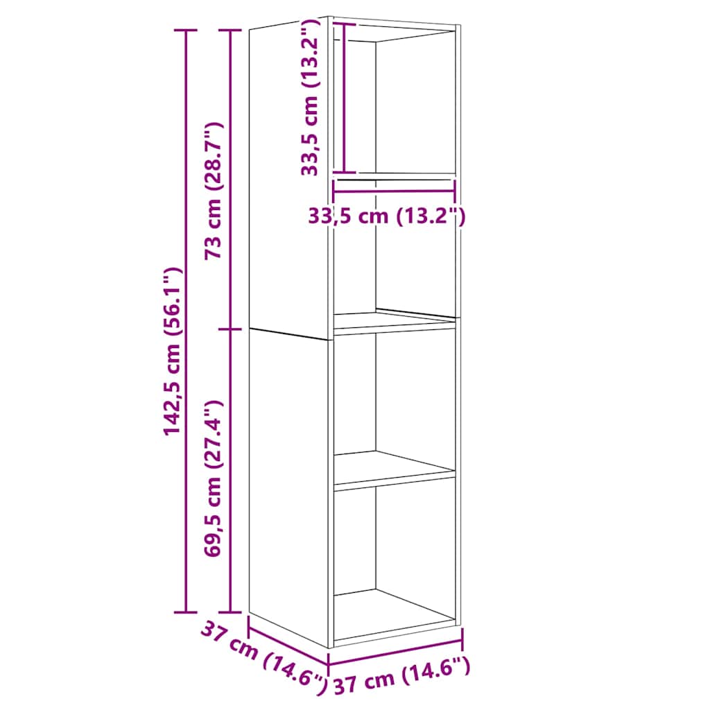TV-Schrank Set 3 pcs Altholz Holzwerkstoff