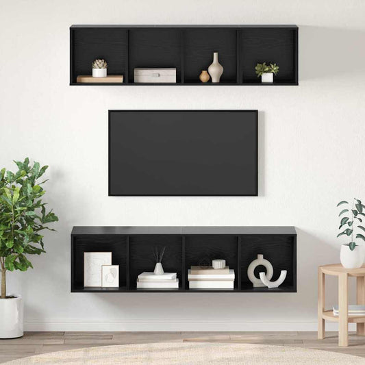 TV-Schrank Set 3 pcs Schwarze Eiche Holzwerkstoff