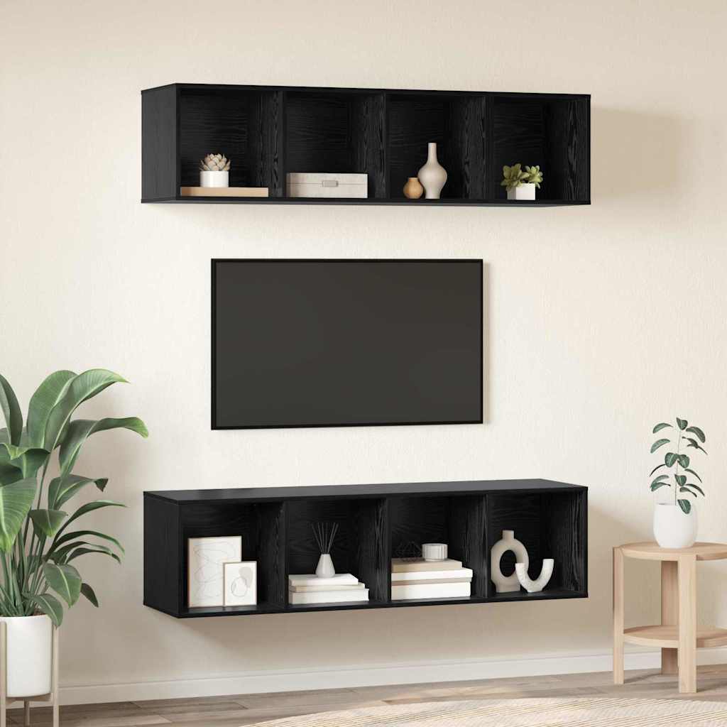 TV-Schrank Set 3 pcs Schwarze Eiche Holzwerkstoff