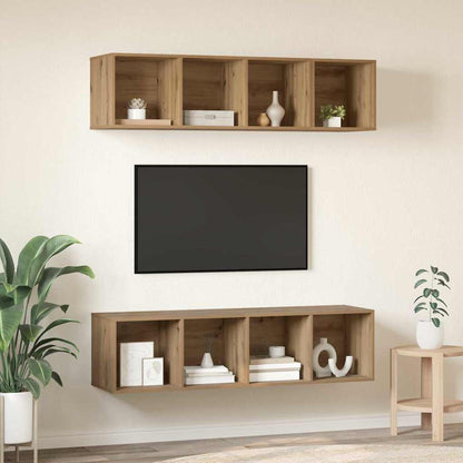 TV-Schrank Set 3 pcs Eiche handwerklich Holzwerkstoff