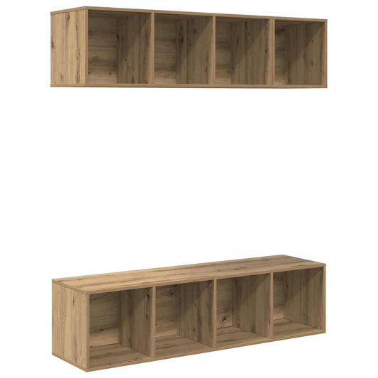 TV-Schrank Set 3 pcs Eiche handwerklich Holzwerkstoff