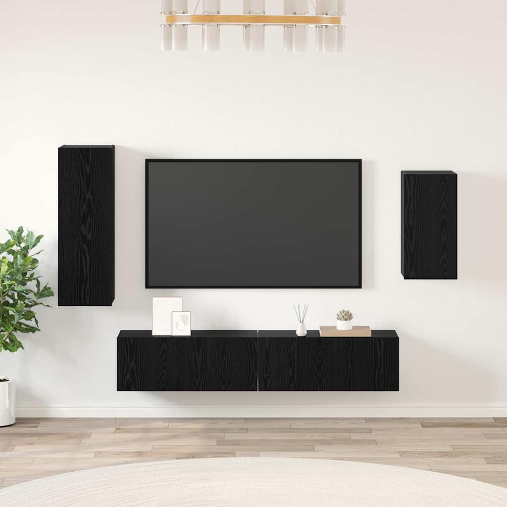 TV-Möbel-Set 4 pcs Schwarze Eiche 30,5 x 30 x 90 cm