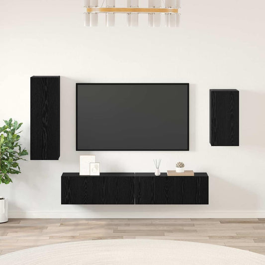 TV-Möbel-Set 4 pcs Schwarze Eiche 30,5 x 30 x 90 cm