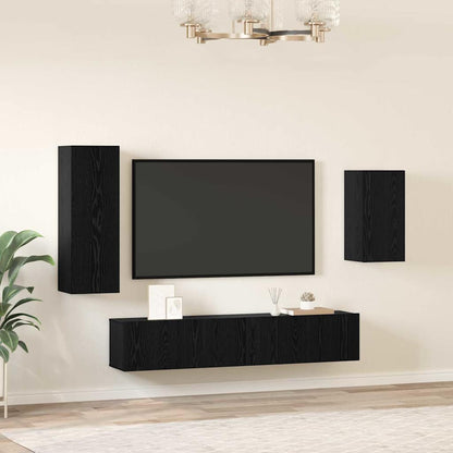 TV-Möbel-Set 4 pcs Schwarze Eiche 30,5 x 30 x 90 cm