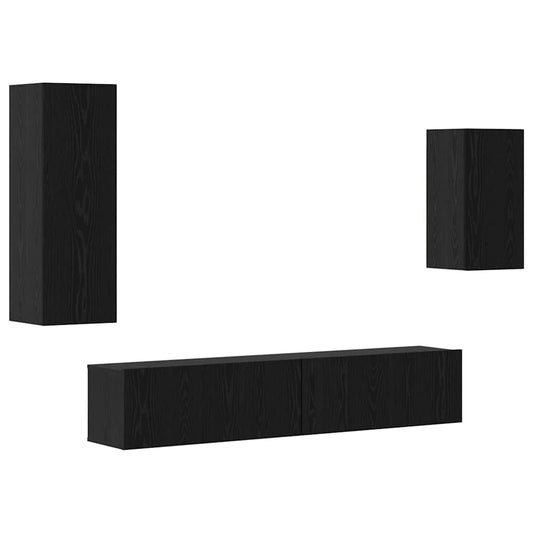 TV-Möbel-Set 4 pcs Schwarze Eiche 30,5 x 30 x 90 cm
