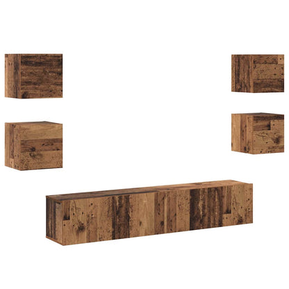 TV-Schränk 6 pcs Braun 160 x 30 x 30 cm Holzwerkstoff