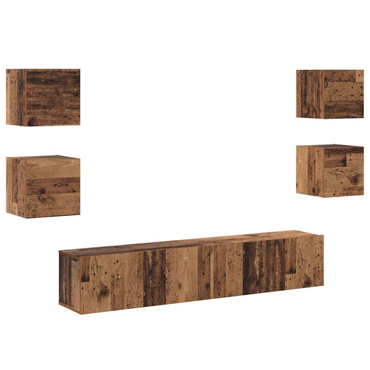TV-Schränk 6 pcs Braun 160 x 30 x 30 cm Holzwerkstoff