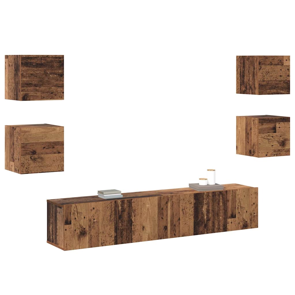 TV-Schränk 6 pcs Braun 160 x 30 x 30 cm Holzwerkstoff