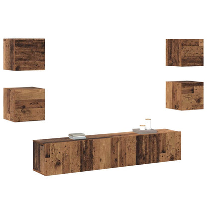 TV-Schränk 6 pcs Braun 160 x 30 x 30 cm Holzwerkstoff
