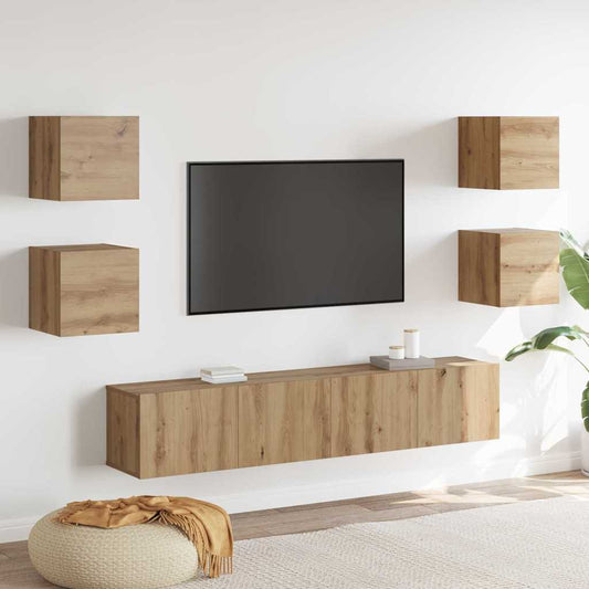 TV-Schränk 6 pcs Braun 160 x 30 x 30 cm Holzwerkstoff