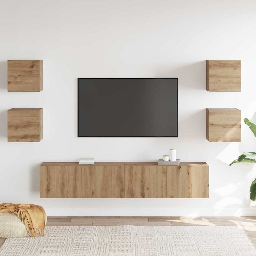 TV-Schränk 6 pcs Braun 160 x 30 x 30 cm Holzwerkstoff