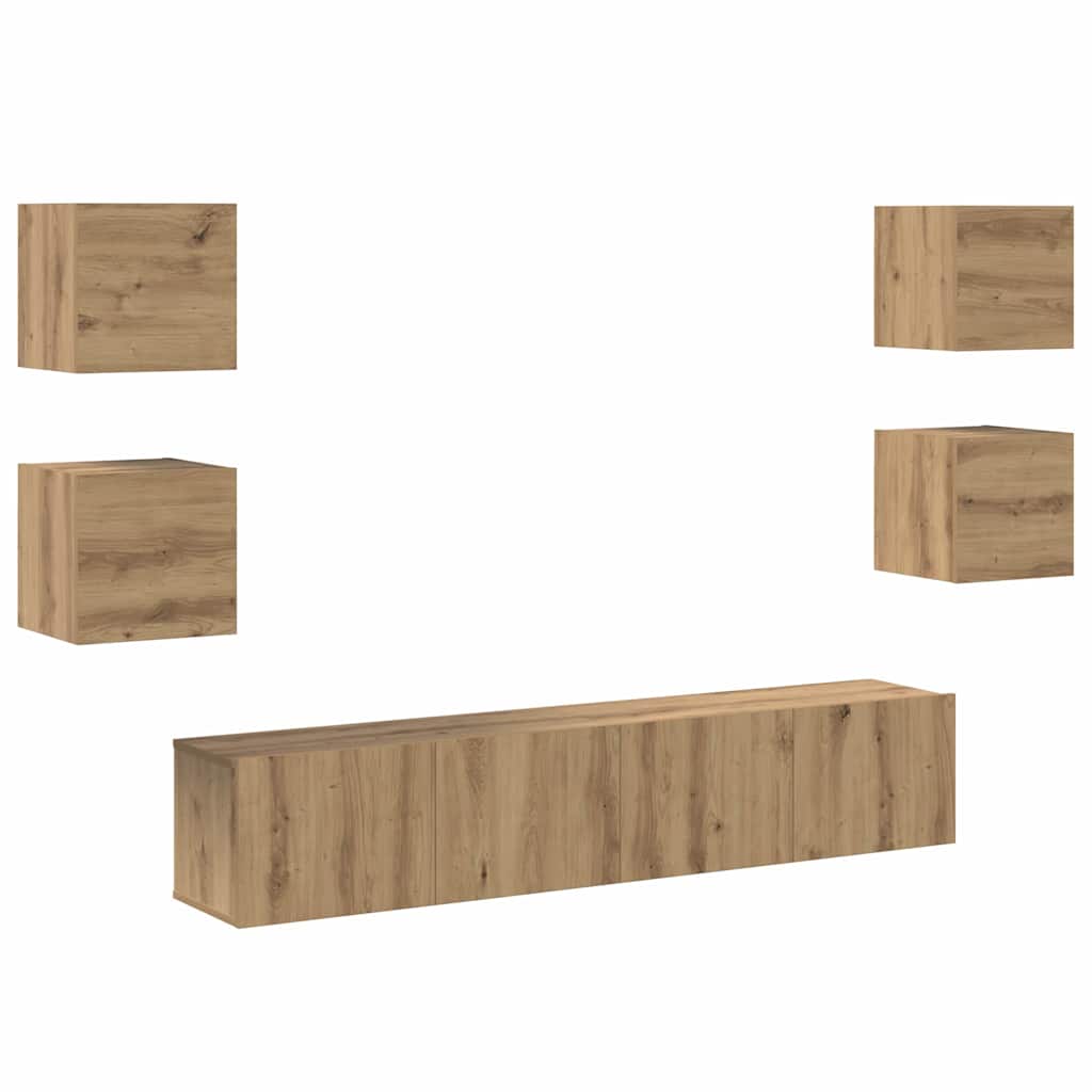 TV-Schränk 6 pcs Braun 160 x 30 x 30 cm Holzwerkstoff