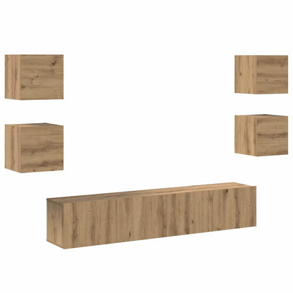 TV-Schränk 6 pcs Braun 160 x 30 x 30 cm Holzwerkstoff