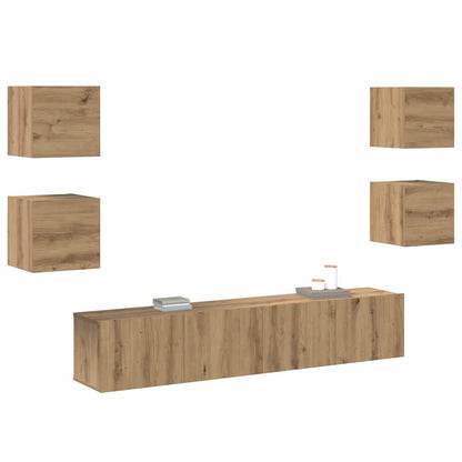 TV-Schränk 6 pcs Braun 160 x 30 x 30 cm Holzwerkstoff