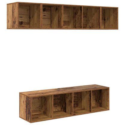TV-Möbel-Set 4 pcs Altholz 37 x 37 x 142,5 cm Holzwerkstoff