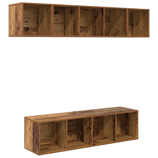 TV-Möbel-Set 4 pcs Altholz 37 x 37 x 142,5 cm Holzwerkstoff
