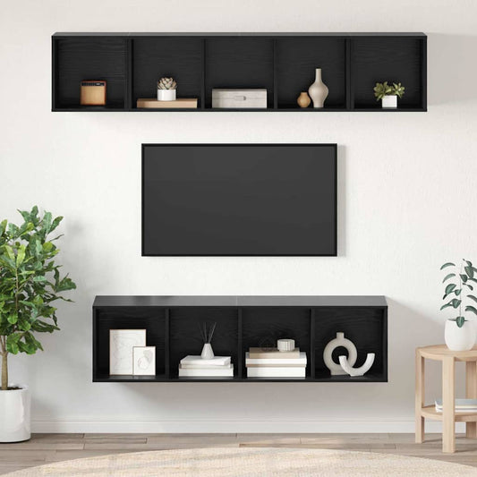 TV-Möbel-Set 4 pcs Schwarze Eiche 37 x 37 x 142,5 cm