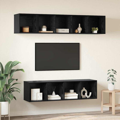 TV-Möbel-Set 4 pcs Schwarze Eiche 37 x 37 x 142,5 cm
