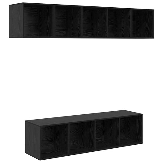 TV-Möbel-Set 4 pcs Schwarze Eiche 37 x 37 x 142,5 cm