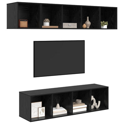 TV-Möbel-Set 4 pcs Schwarze Eiche 37 x 37 x 142,5 cm