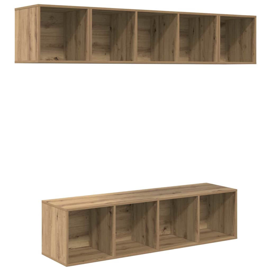 TV-Möbel-Set 4 pcs Eiche handwerklich 37 x 37 x 142,5 cm