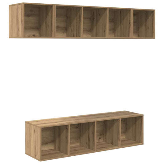 TV-Möbel-Set 4 pcs Eiche handwerklich 37 x 37 x 142,5 cm