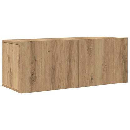 4-teiliger TV Schrank Set Wandmontierte Artisan Eiche Engineered Wood