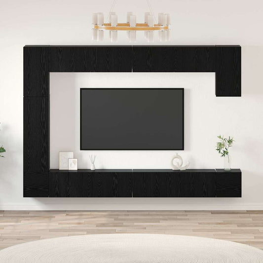 TV-Möbel-Set 9 pcs Schwarze Eiche 100 x 30 x 30,5 cm