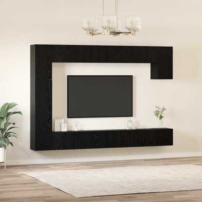 TV-Möbel-Set 9 pcs Schwarze Eiche 100 x 30 x 30,5 cm