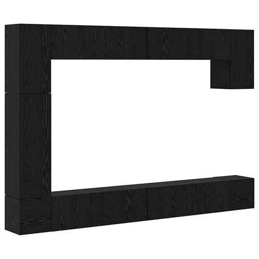 TV-Möbel-Set 9 pcs Schwarze Eiche 100 x 30 x 30,5 cm