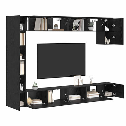 TV-Möbel-Set 9 pcs Schwarze Eiche 100 x 30 x 30,5 cm
