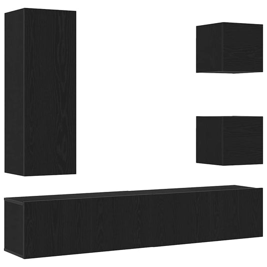 TV-Schranksystem 6 pcs Schwarze Eiche 160 x 30 x 30.5 cm