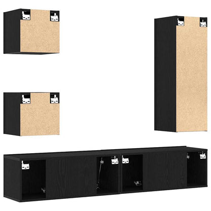 TV-Schranksystem 6 pcs Schwarze Eiche 160 x 30 x 30.5 cm
