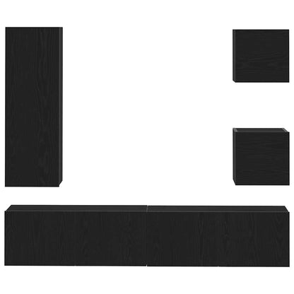 TV-Schranksystem 6 pcs Schwarze Eiche 160 x 30 x 30.5 cm