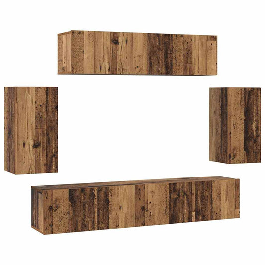 TV-Möbel-Set 6 pcs Altholz 80 x 30 x 30 cm Holzwerkstoff