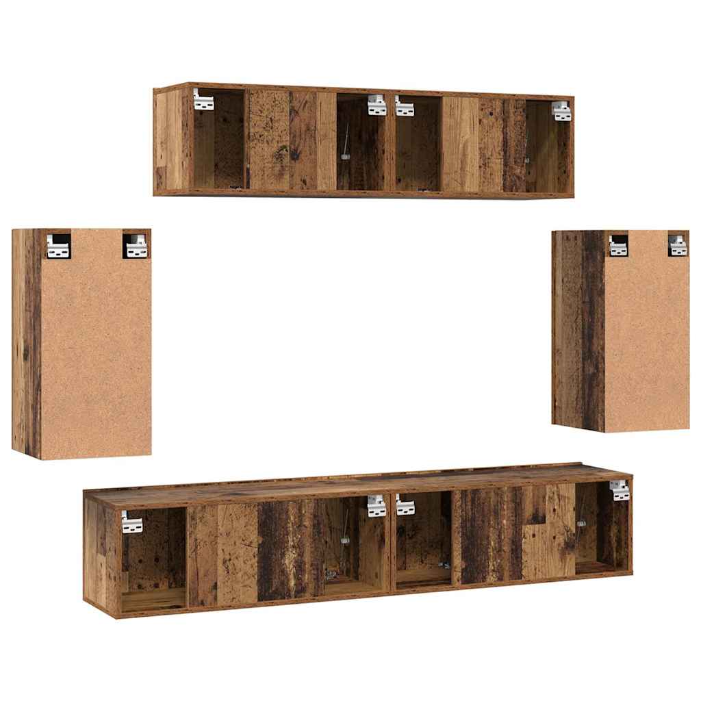 TV-Möbel-Set 6 pcs Altholz 80 x 30 x 30 cm Holzwerkstoff