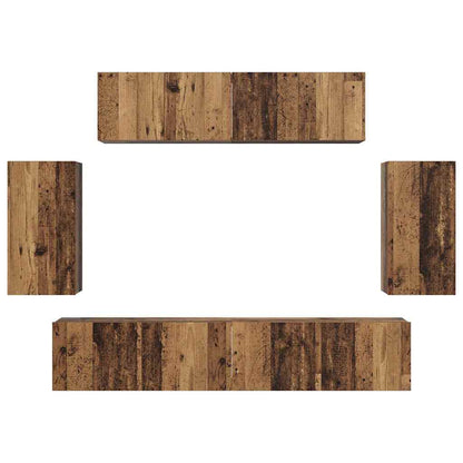 TV-Möbel-Set 6 pcs Altholz 80 x 30 x 30 cm Holzwerkstoff