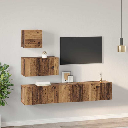 TV-Möbel-Set 4 pcs Altholz 80 x 30 x 30 cm Holzwerkstoff