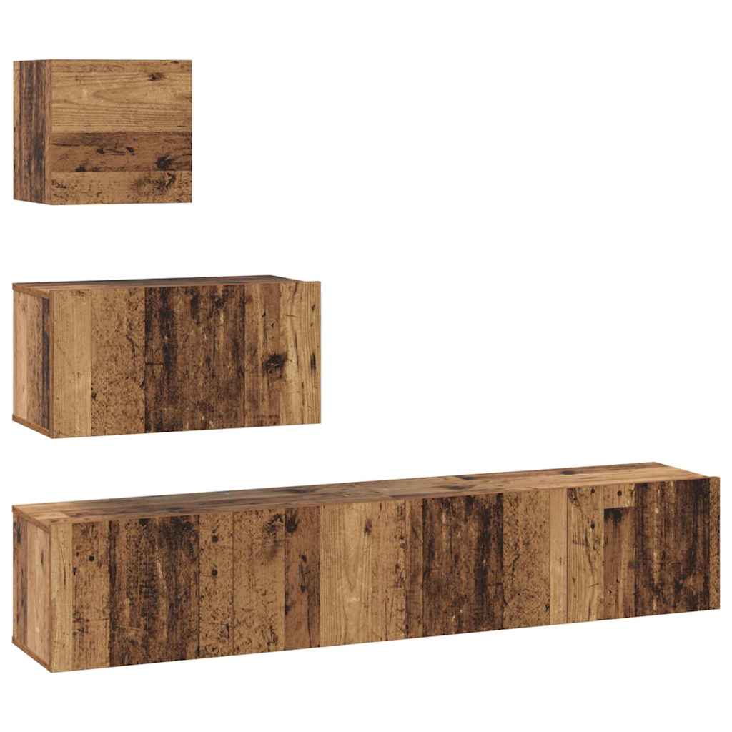 TV-Möbel-Set 4 pcs Altholz 80 x 30 x 30 cm Holzwerkstoff