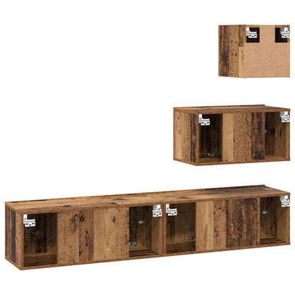 TV-Möbel-Set 4 pcs Altholz 80 x 30 x 30 cm Holzwerkstoff