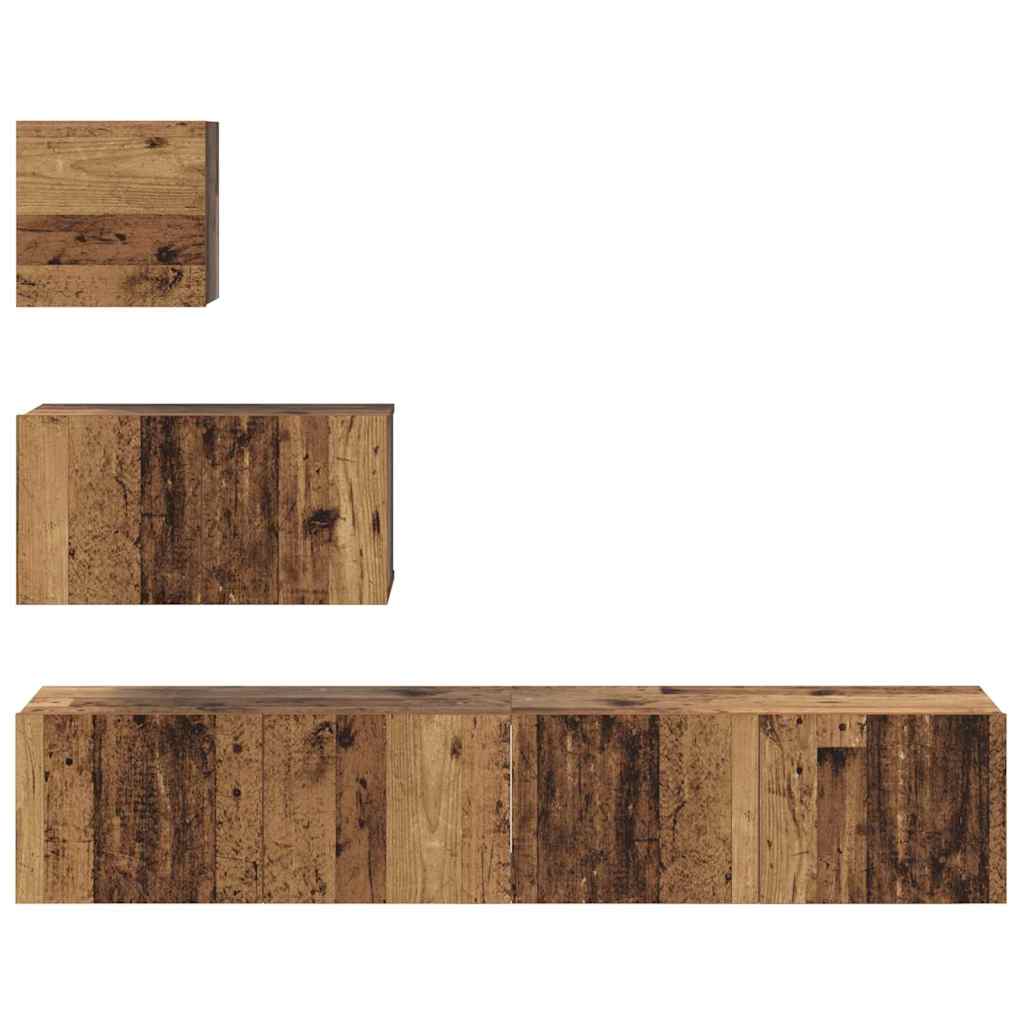TV-Möbel-Set 4 pcs Altholz 80 x 30 x 30 cm Holzwerkstoff
