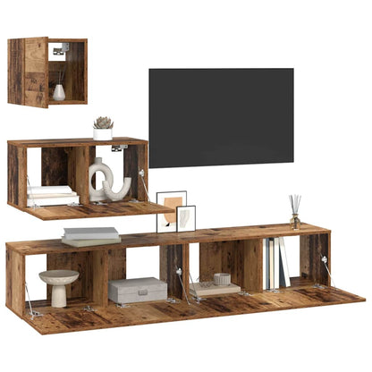TV-Möbel-Set 4 pcs Altholz 80 x 30 x 30 cm Holzwerkstoff