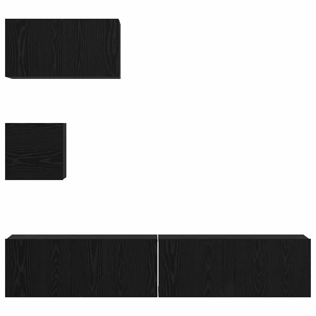 TV-Möbel-Set 4 pcs Schwarze Eiche 80 x 30 x 30 cm Holzwerkstoff