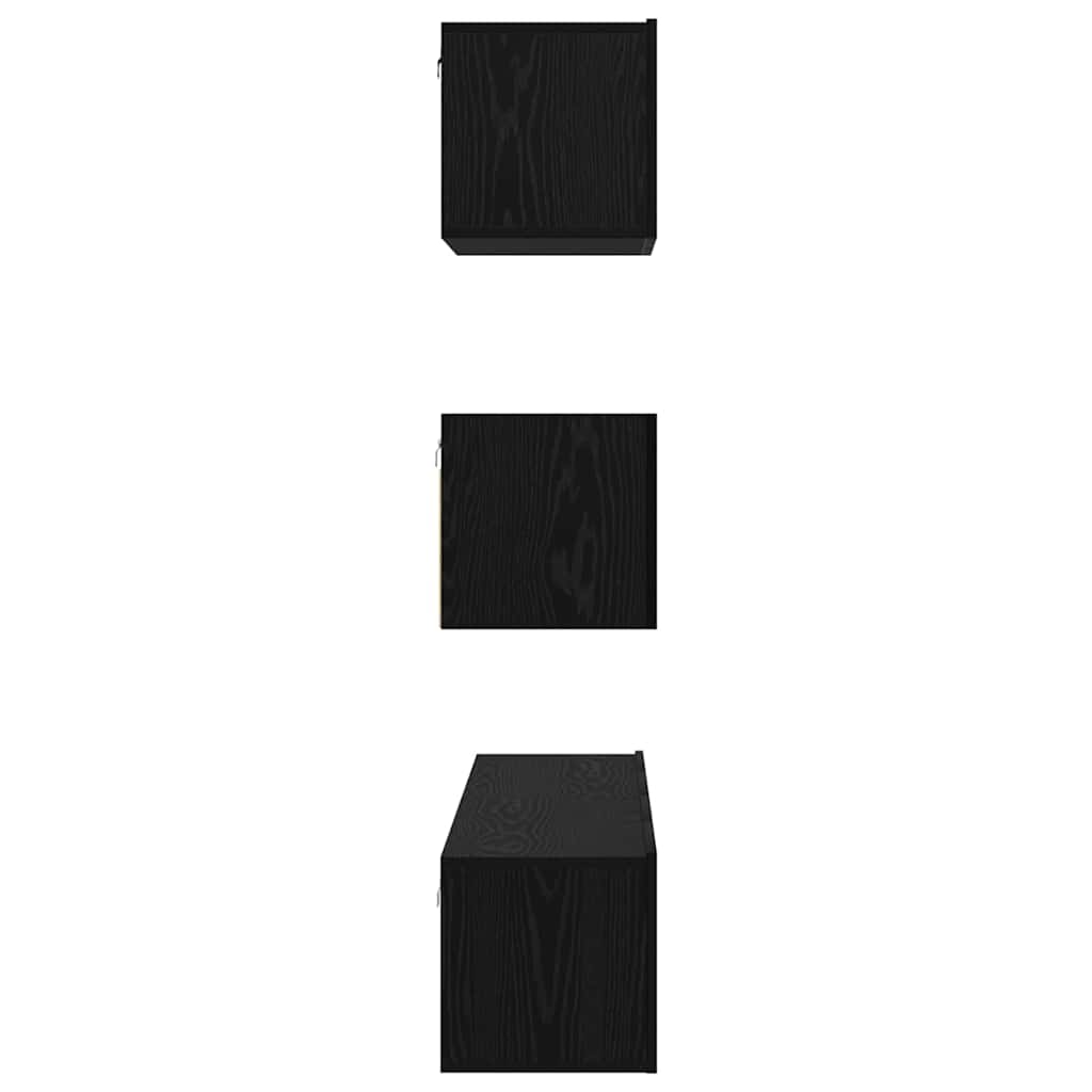 TV-Möbel-Set 4 pcs Schwarze Eiche 80 x 30 x 30 cm Holzwerkstoff
