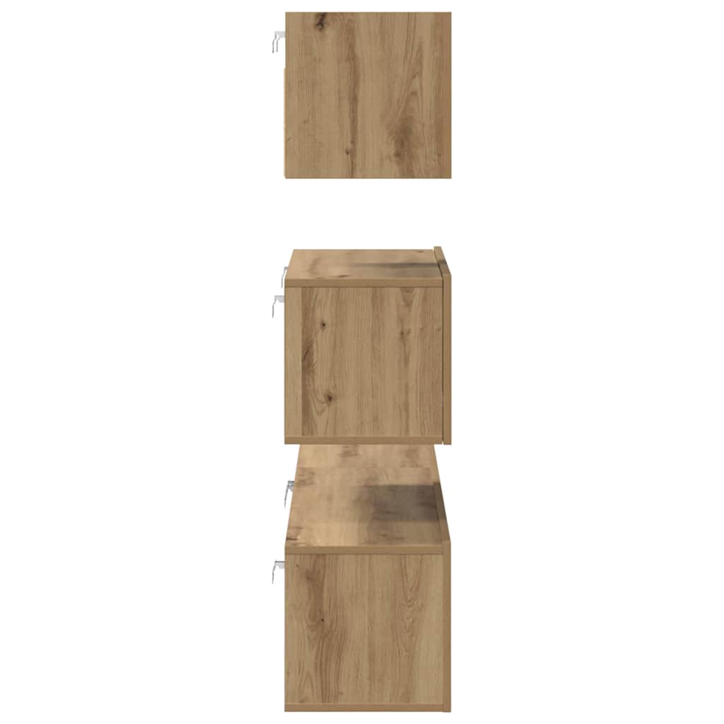 TV-Möbel-Set 4 pcs Eiche handwerklich 80 x 30 x 30 cm